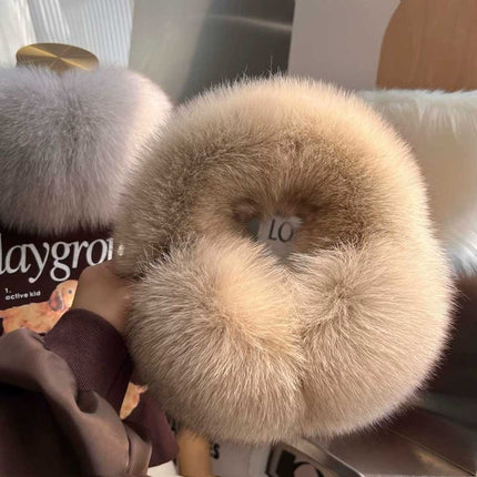 Warm Real Fox Fur Earmuffs - Full Coverage Earflap Headband for Cold Weather
