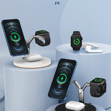 3‑in‑1 Wireless Charging Dock Station, Multi‑Device Wireless Charger for Smart Watch & Mobile Phone