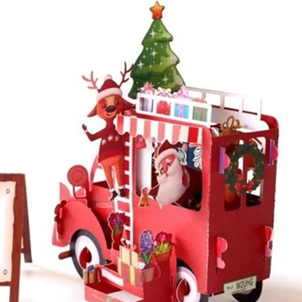 3D Pop Up Christmas Greeting Card, Santa & Snowman Holiday Card