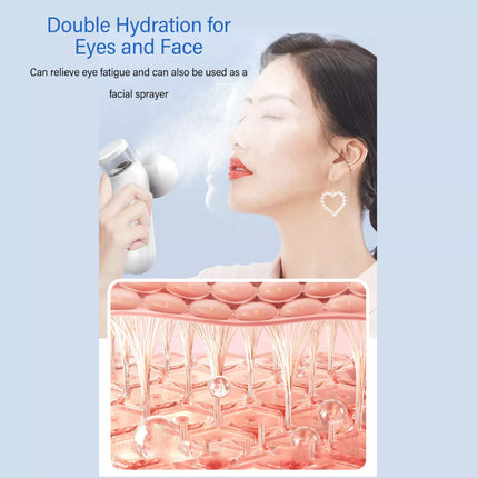 Eye Mist Sprayer White Nano Mist Sprayer Hot Compress Moisturizing Rechargeable