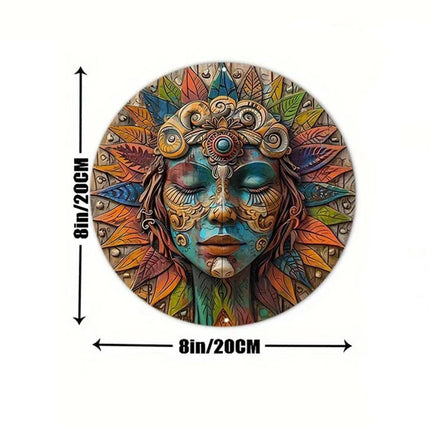 20cm Circular Wooden Wall Art Boho Garden Wall Hanging Decor Witchy Boho Gift