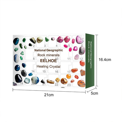 2025 Christmas Crystal Advent Calendar - 24 Healing Crystals & Minerals Countdown Box