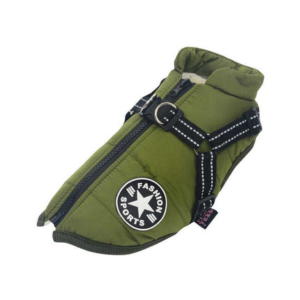 Winter Pet Dog Coat Pet Dog Jacket w/ Harness Waterproof Breathable Small Large