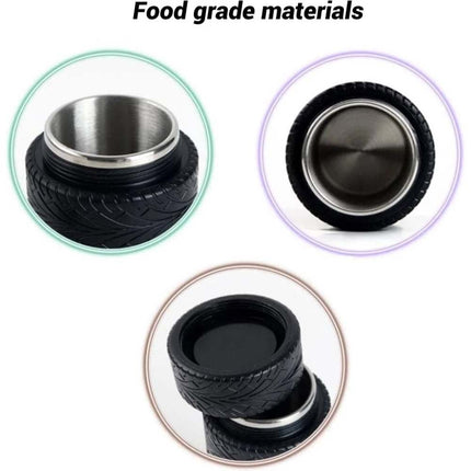 300ml Tire Coffee Tea Mug with Stainless Steel Interior, Heavy-Duty Durable Cup