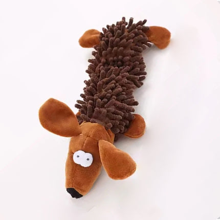 Puppy Chew Toy for Small Dogs: Durable, Squeaky & Brown Animal Shaped