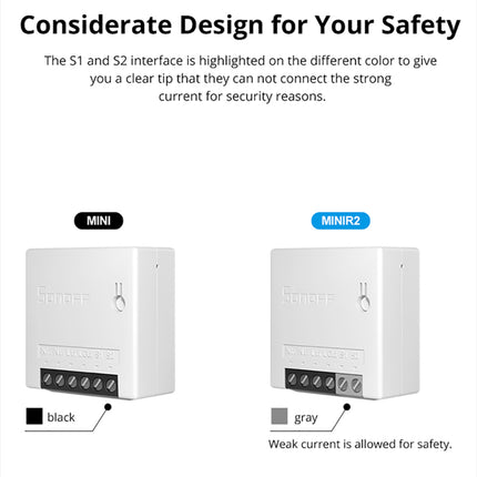 Sonoff Mini R2 Wifi Smart Switch 2 Way Modules eWeLink APP DIY Work with Alexa