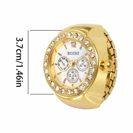 Bling Women Finger Ring Watch Analog Finger Ring Watch Ring Quartz Watch Ring