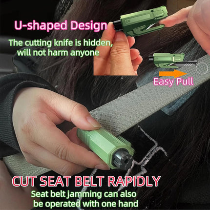 3PCS 2 in 1 Car Emergency Escape Hammer Keychain, Window Glass Breaker & Seatbelt Cutter Tool