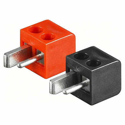 2P Screw Terminal Speaker Plug Connector, Solder-Free DIN T-Type Audio Plug Red & Black Set