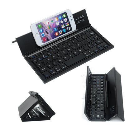 Portable Folding Wireless Bluetooth Keyboard for Tablet Laptops and Smartphones