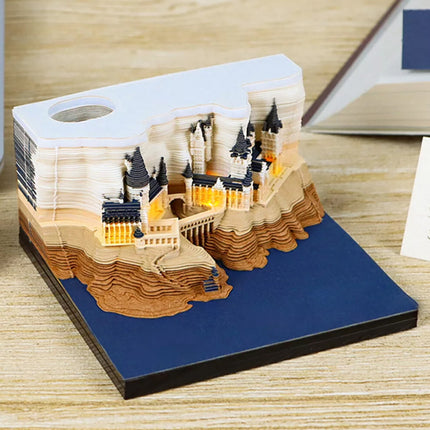 2025 3D Calendar with LED Light Paper Carving Art Memo Pad Notepad Novelty Gift