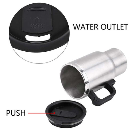 12V Car Electric Kettle Heating Cup Coffee Tea Mug Pot Stainless Steel Bottle