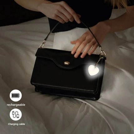 2-Pack Rechargeable Heart-Shaped Keychain Mini LED Flashlight: Light-Touch Sensitive (Bag Not Included)
