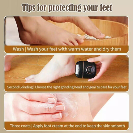 Professional Electric Foot Grinder File Callus Dead Skin Remover Pedicure Tool Free Tips