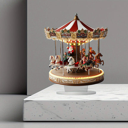 Classic 2D Acrylic Carousel - Flat Christmas Merry Go Round Decor