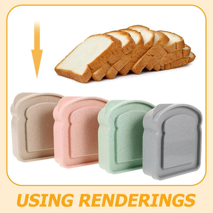 2pcs Reusable Sandwich & Bread Storage Boxes - BPA-Free Lunch Containers for Kitchen Food Storage