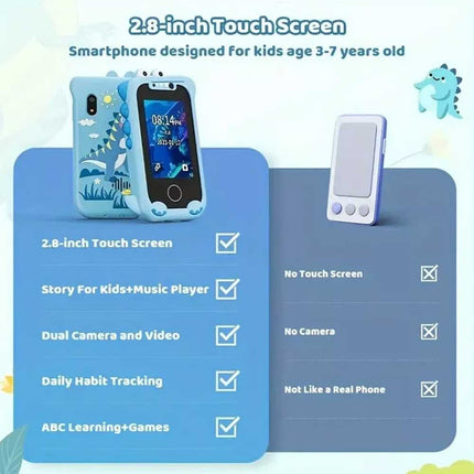 Kids Dinasour Blue Toys Smart Phone Children's Educational Learning Music Camera