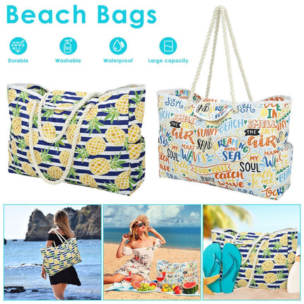 "Beach Waterproof Bags for Women Tote Bag Extra Large with Zip for Travel Swim
"
