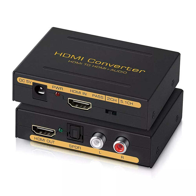 4K 60Hz HDMI to HDMI & Optical SPDIF+RCA L/R Audio Splitter Extractor Converter