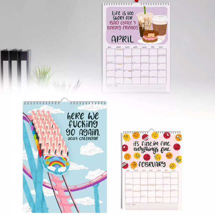 Here We Fu*king Go Again 2025 Calendar,Fucking Calendar 2025 Planner NEW
