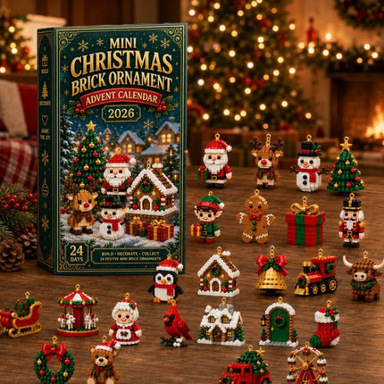 24 Day Xmas Advent Calendar | 24 Pre-Assembled Brick Ornaments Blind Box