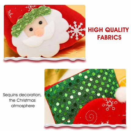 2026 Santa Christmas Tree Hanging Candy Gift Bags, 4 Pack Xmas Tree Ornament Decorations