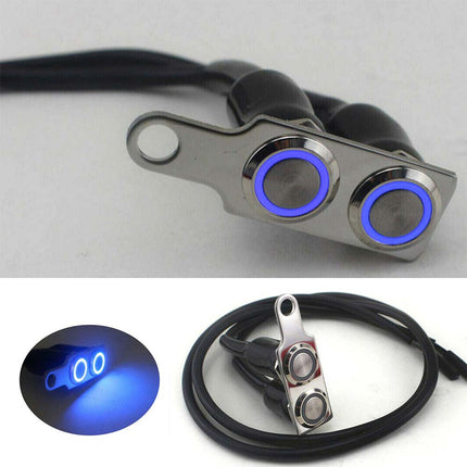 12V LED Motorcycle Handlebar Switch Headlight Fog Light Push Button Waterproof