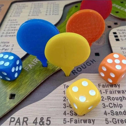 Wooden Mini Tabletop Dice Golf Game, Fun Challenging Desktop Family Strategy Board Game