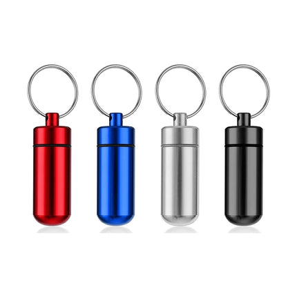 Portable 4-Compartment Keychain Pill Holder: Compact Pocket Organizer (Random Color)