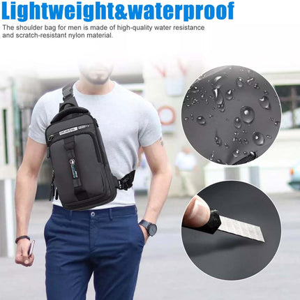 Anti-theft USB Sling Chest Crossbody Bag for Men