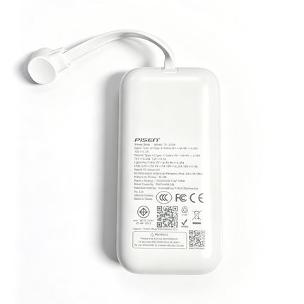 Pisen 22.5W PD Fast Charging Power Bank 10000mAh Built-in Cable CCC Certified