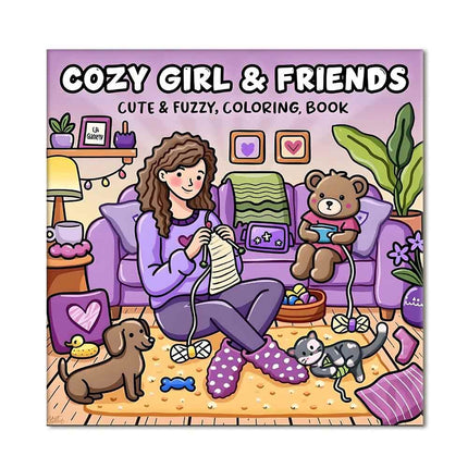 Girls & Friends Coloring Book Easy Bold Pattern Adult Stress Relief Book