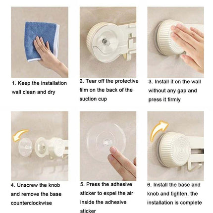 Powerful Suction Cup Hooks No Drill Wall Hanger for Bathroom Towels & Kitchen Utensils