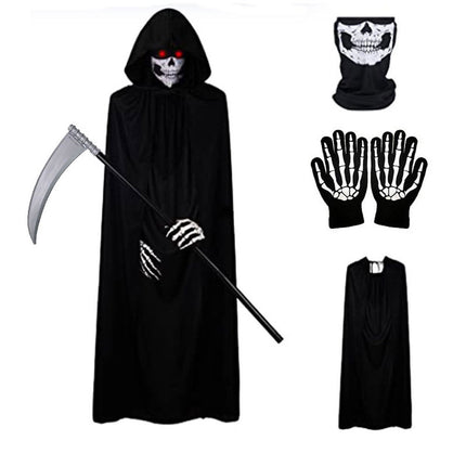 Adult Mens Grim Reaper Phantom Halloween Fancy Dress Costume Death Robe Outfit
