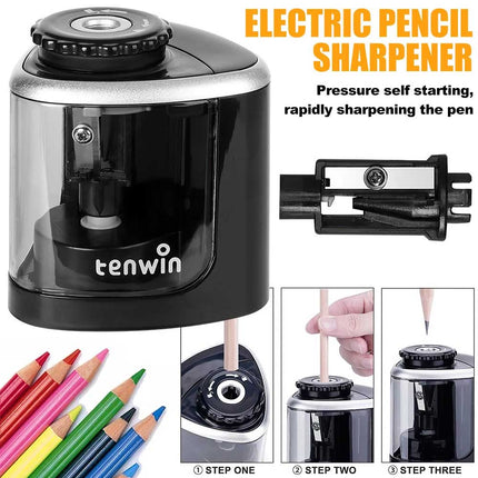 Electric Automatic Pencil Sharpener Battery Operated Kids School Office Gift