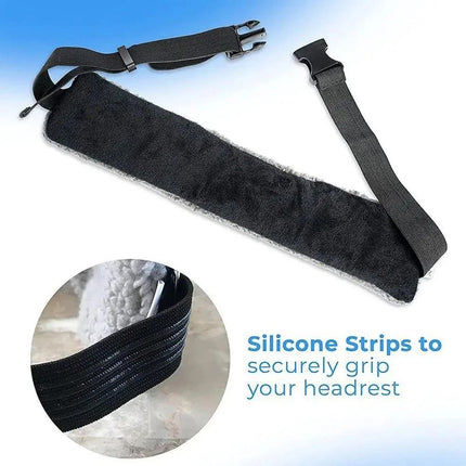 Travel Neck Support Pillow with Head Strap, Portable Airplane Head Rest, 1pc