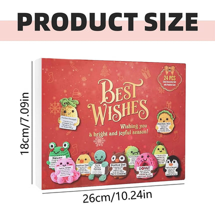 2D Acrylic Advent Calendar: 24 Positive Crochet Animals Xmas Countdown Gift