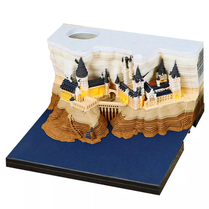 2025 3D Calendar with LED Light Paper Carving Art Memo Pad Notepad Novelty Gift