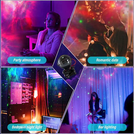 Astronaut Guitar Starry Projector Galaxy Night Light Lamp Space Nebula Star w/Remote