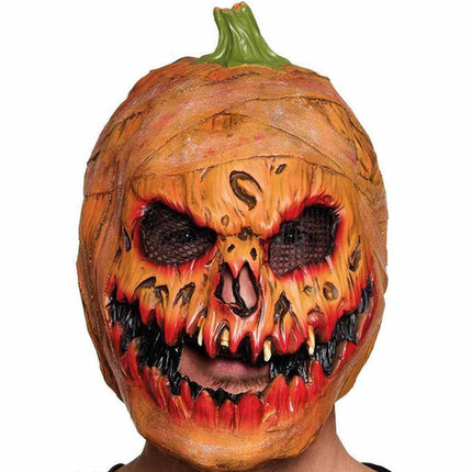 Adult Latex Pumpkin Head Mask Scary Halloween Horror Fancy Dress