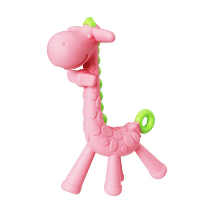 Silicone Teething Toothbrush Giraffe Shape BPA Free Chew Toy, 3 Count