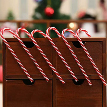 6Pcs/Set Plastic Candy Cane Christmas Hanging Decoration Xmas Tree Ornament