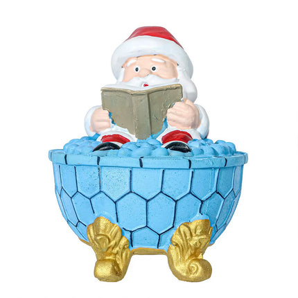 Christmas Santa Bubble Bath Lamp - Cute Santa Reading Books USB LED Decor Lamp
