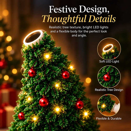 Santa Christmas Tree Projection Light, USB Powered Holiday Projector Night Lamp for Xmas Home Decoration