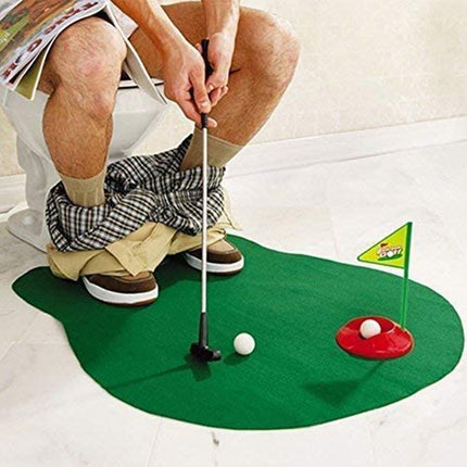 Classic Toilet Golf Game Novelty Mini Potty Putting Bathroom Golfing Toy Set