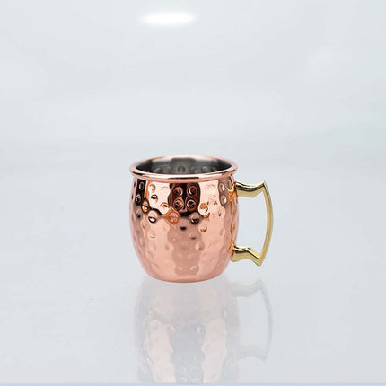 2 Pcs 60ml Handcrafted Copper Plated Moscow Mule Mug with Brass Handle
