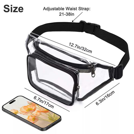 Clear Waterproof Adjustable Waist Fanny Pack for Men & Women