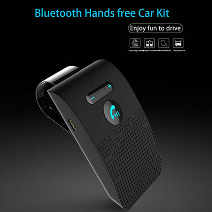 Wireless Car Bluetooth4.2 Handsfree Car Kit Speaker Phone Sun Visor Clip Black