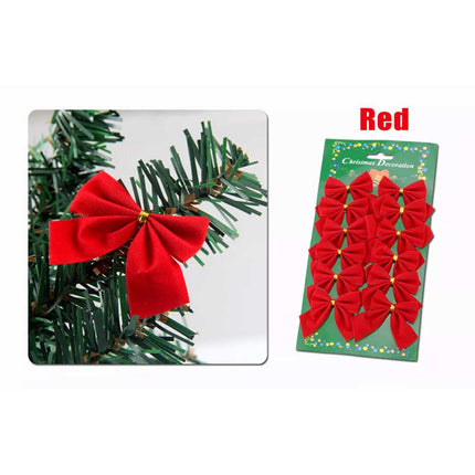 36X Christmas Tree Bow Ornament Gift Decorations XMAS Party Dinner Table Decor