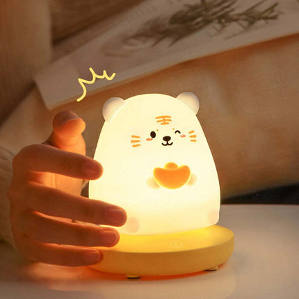 Cute Animal LED Night Light Silicone Bedside Table Lamp Kids Gift Rechargeable